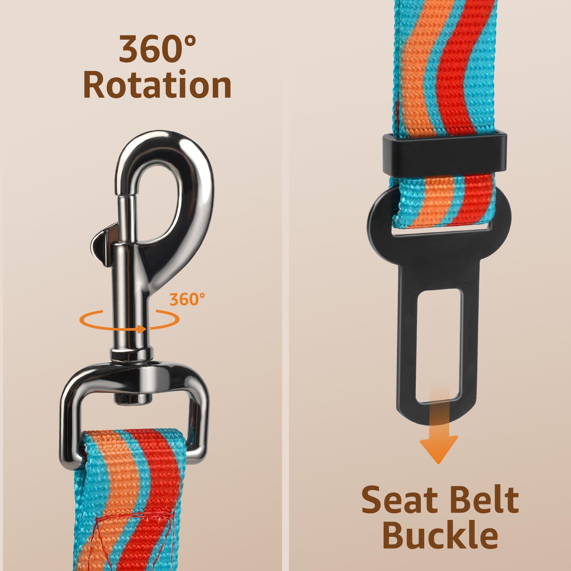 Cintura Di Sicurezza Per Cani In Auto - Guinzaglio Regolabile Con Ammortizzatore, Nylon Riflettente - Foto 2