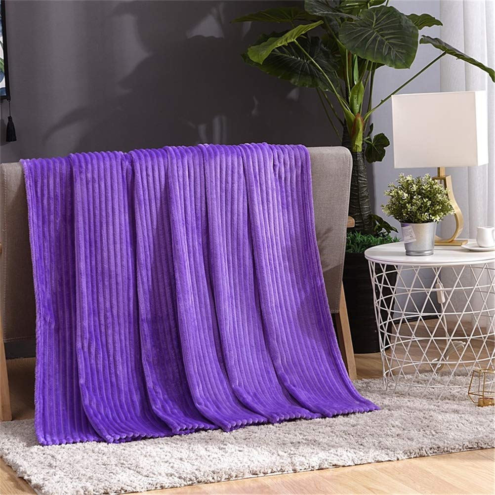 Couverture microfibre souple violette plaid lit canapé flanelle chaude 70x100