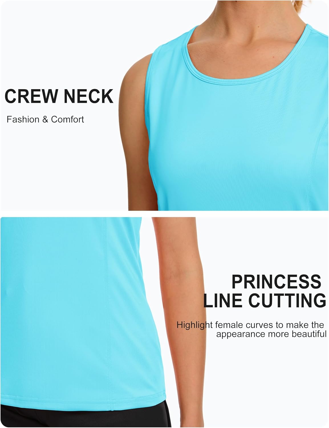 TACVASEN Women's UPF 80+ Workout Tank Top Sleeveless Quick Dry Sun Protection Hiking Athletic Gym Yoga Running Shirts - Image 5