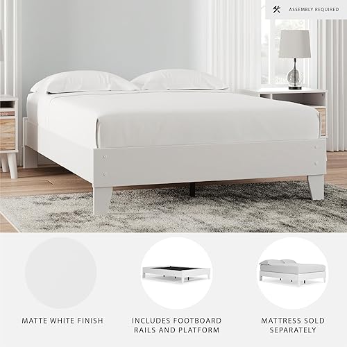 Miniatura 111 de Signature Design by Ashley - Base de cama con plataforma de granja casual Shawburn, tamaño matrimonial, cal desgastada Encalar,Gris (rustic