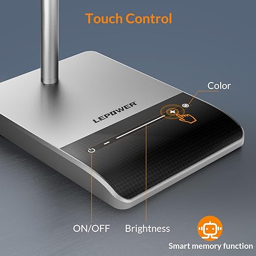 Miniatura 6 de LEPOWER Lámpara de escritorio, 800LM LED para oficina en casa, lectura de 12 W para escritorio, luz para cuidado de los ojos, lámpara de cuello de