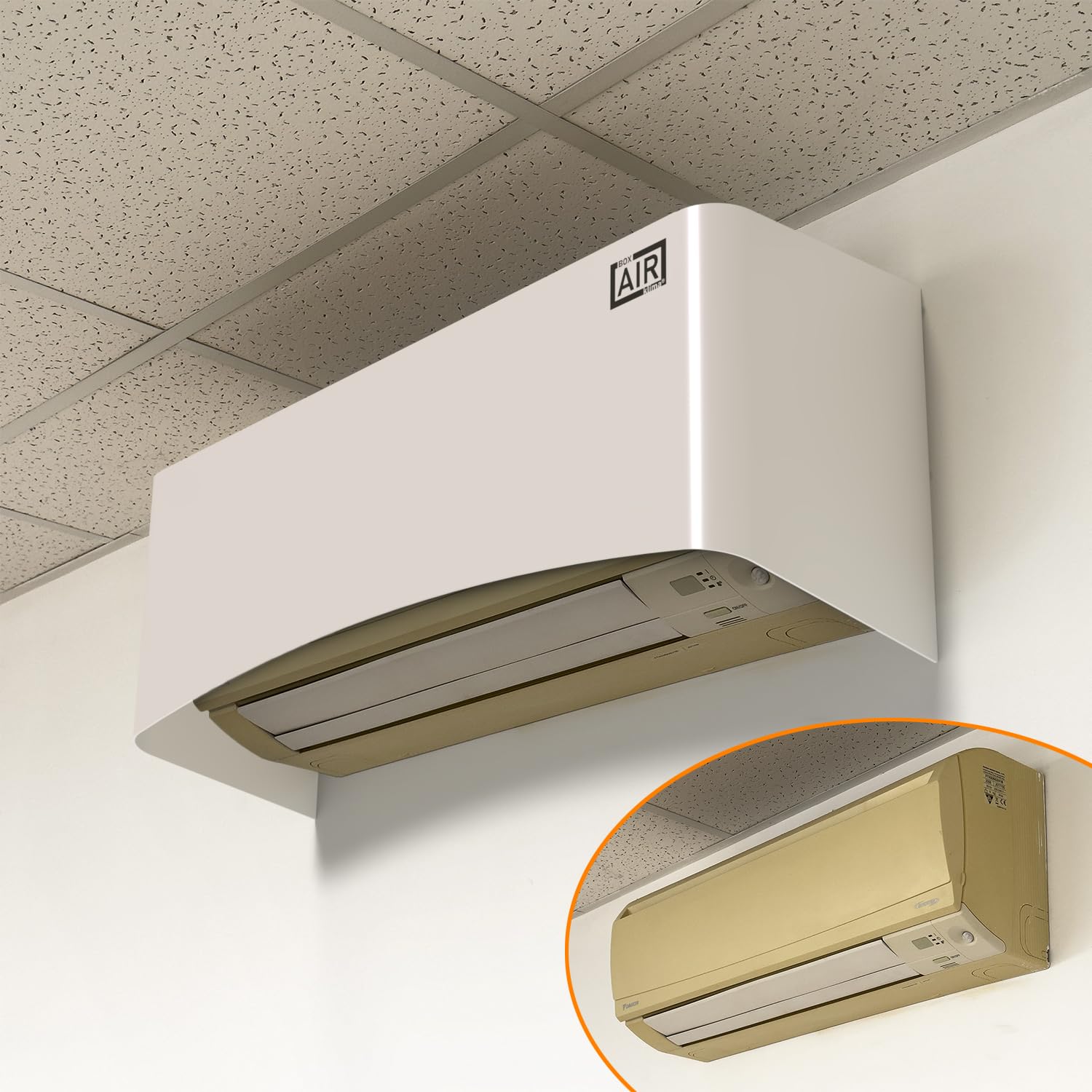 Cubierta para aire acondicionado split Box Air - Oculta la división y respeta el diseño de su hogar (blanco, L)