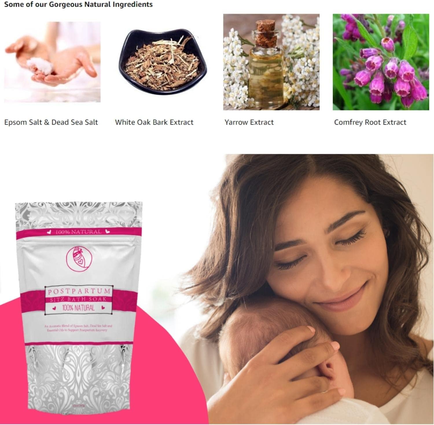 Ninja Mama Sitz Bath Soak Postpartum Relief After Birth Tears and Hemorrhoids. All Natural Dead Sea and Epsom Salts Blend with Essential Oils.Post Partum. 10 oz Pack for 10 Over The Toilet Sitz Baths