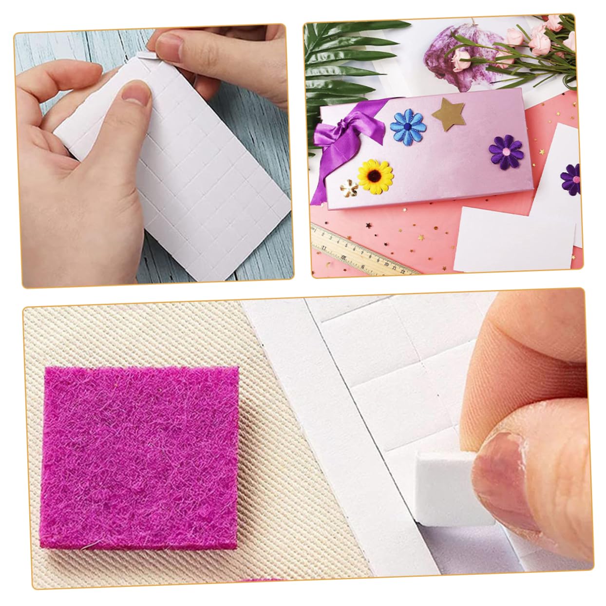 Homoyoyo 5 Sätze Schaumband Doppelseite Schaumformen Einseitig Schaumstoffklebestreifen Handwerk Quadrate Zweiseitiges Schwammband Doppelseitiges Klebstoffpad Eva Weiß 8 Blätter * 5