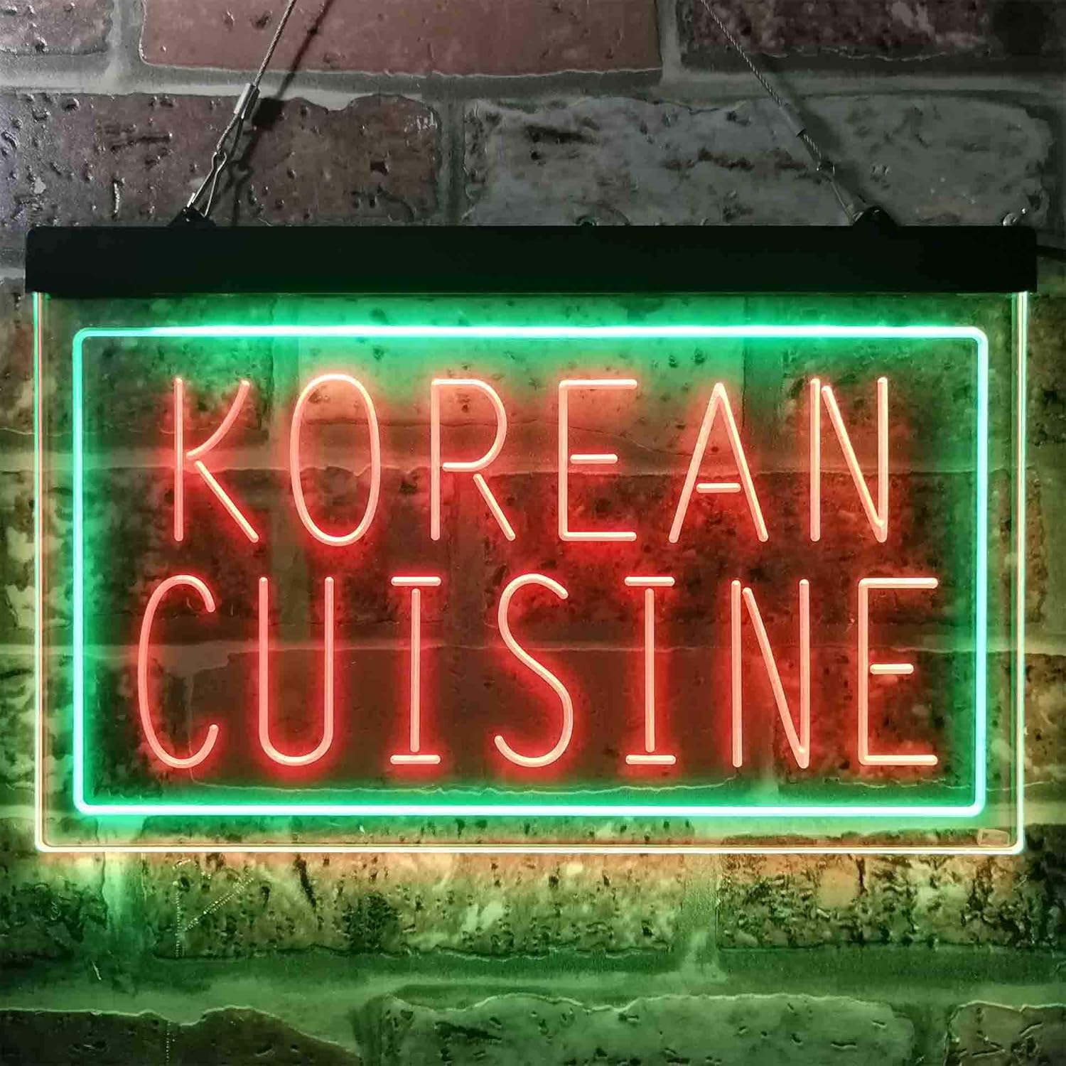 ADVPRO Korean Cuisine Restaurant Dual Color LED Neon Sign Green & Red 16 x 12 Inches st6s43-i3843-gr