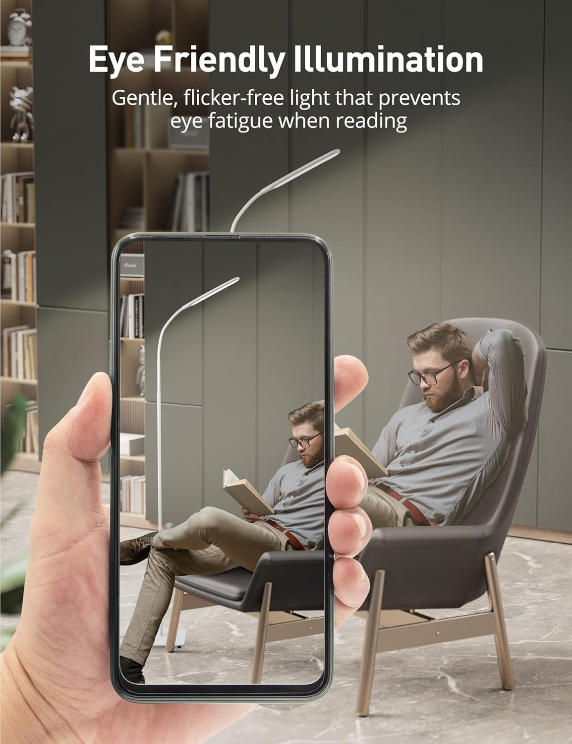 LED Floor Lamp, sympa Upgraded Floor Lamp Features 4 Color Temperatures & 4 Brightness Levels, Standing Lamp with Adjustable Gooseneck, Touch Control, Stable Base Lamp for Living Room, Bedroom, Office : Tools & Home Improvement