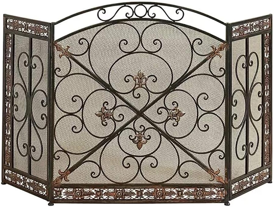 暖炉スクリーンガード、暖炉スパーク保護ブロンズヴィンテージスパーク