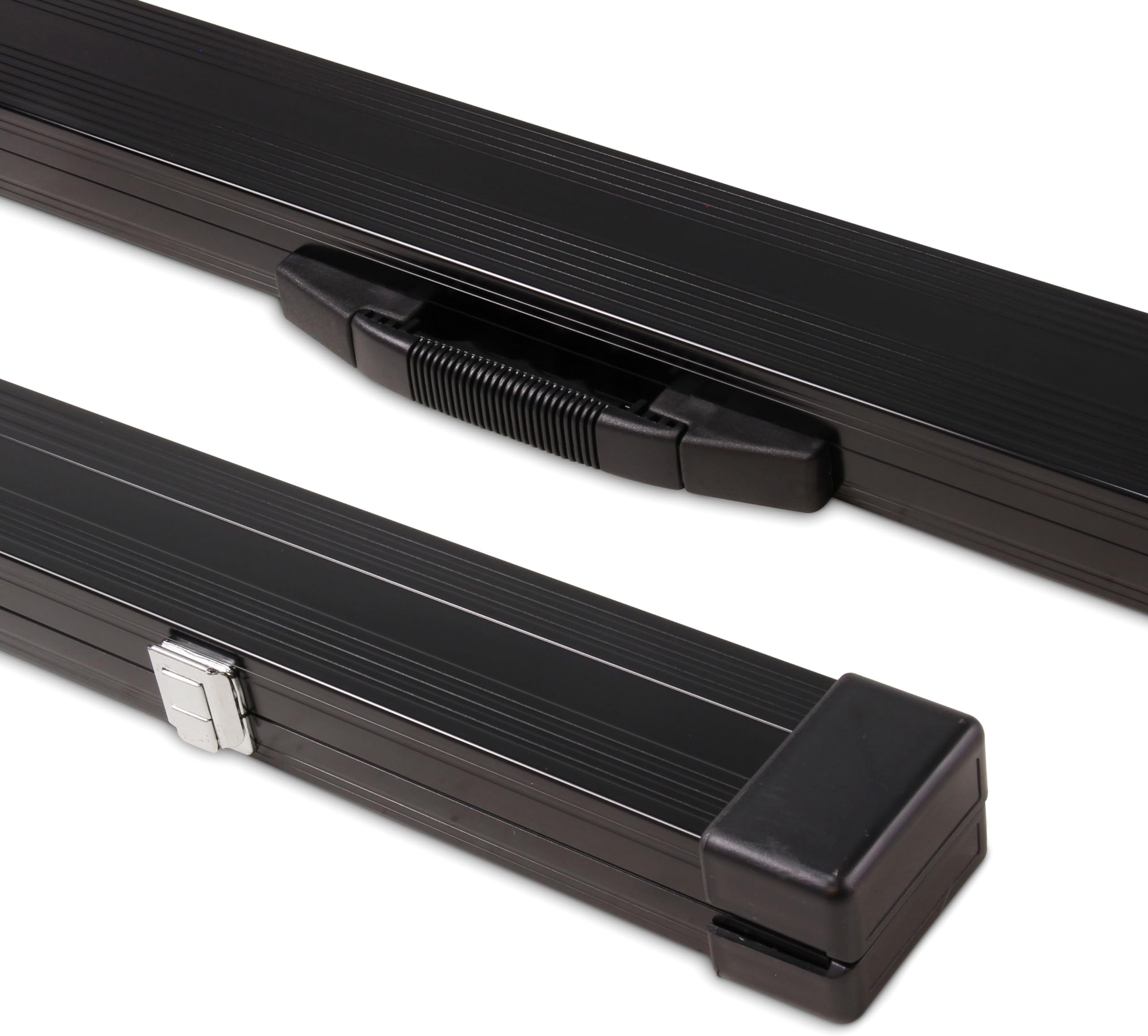 Tomahawk ECO ¾ Standard Aluminium Snooker Pool Cue Case with Tough Plastic Ends - Holds One 3/4 Cue + Extensions (Black)