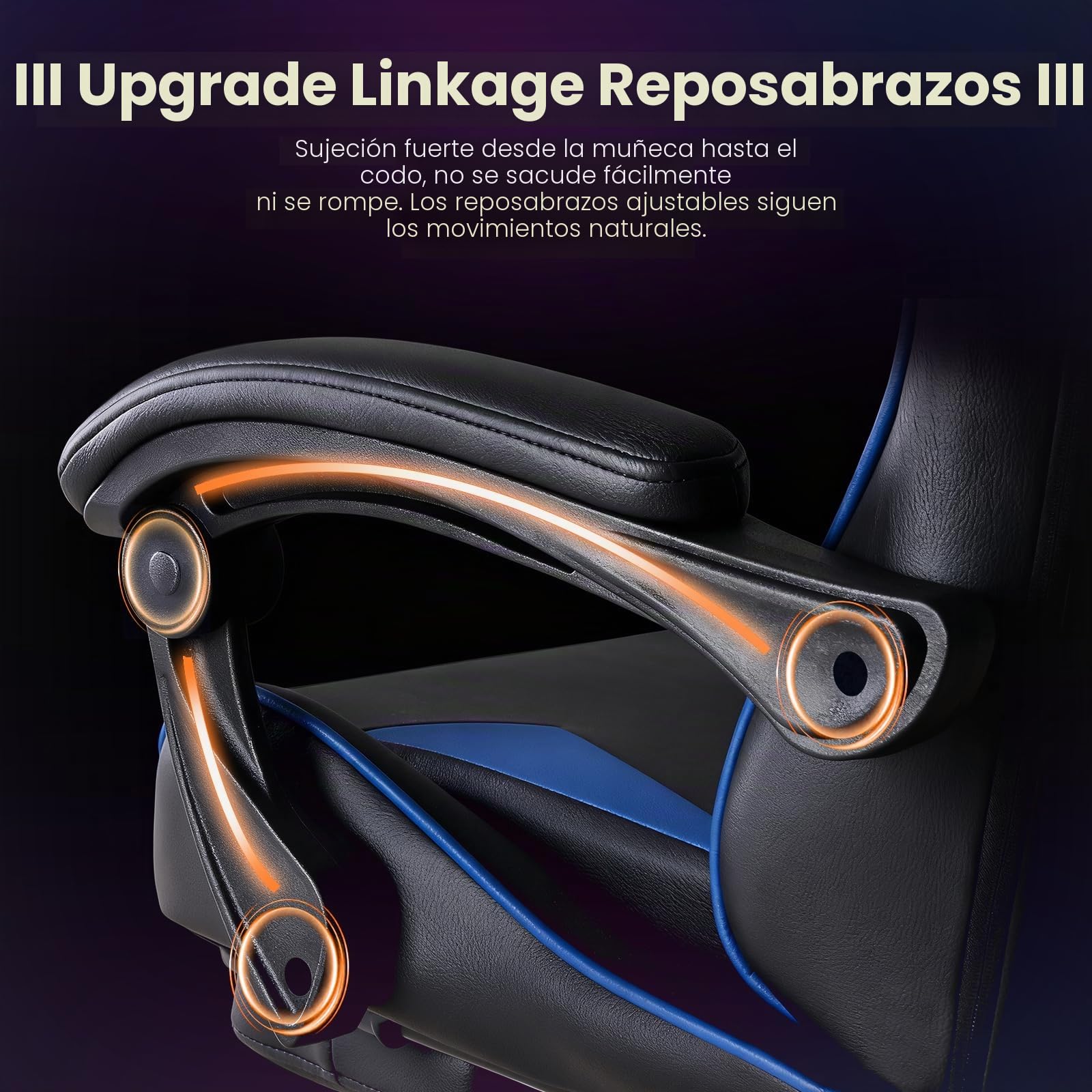 Sweetcrispy Silla de Gaming, Silla de Juegos con reposapiés, Soporte Lumbar, Silla ergonómica de PC, Silla de Oficina Ajustable en Altura, Silla de Ordenador, Silla de Escritorio giratoria, Azul