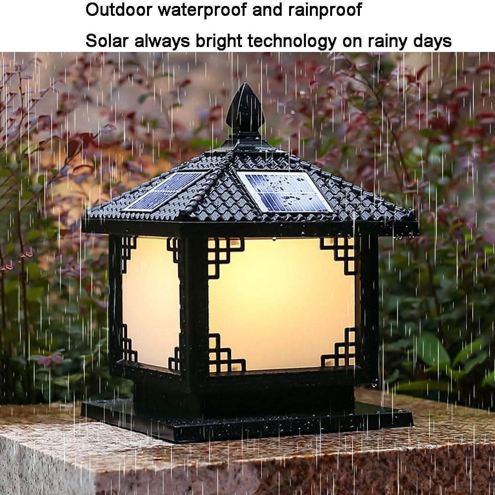 Klasyczna lampa solarna wodoodporna zewnętrzna lampa filarowa willa ceglana lampa filarowa do krajobrazu chodnik ogrodzenie(25CM)