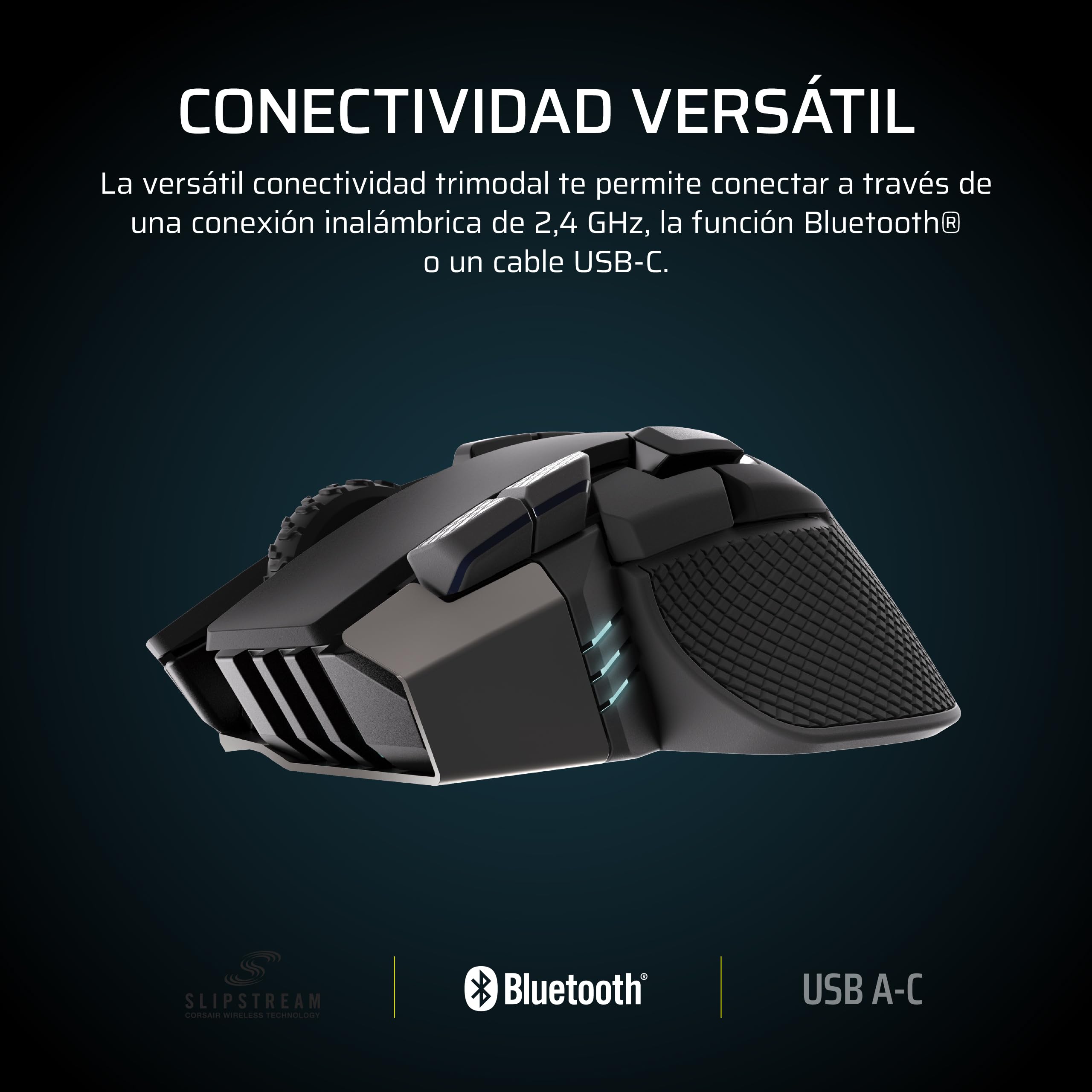 Corsair IRONCLAW Wireless SE (2026) Ratón para Juegos – Negro | 26 000 PPP, Diseño Ergonómico para Manos Grandes, 10 Botones Programables, para MOBA, FPS, MMO