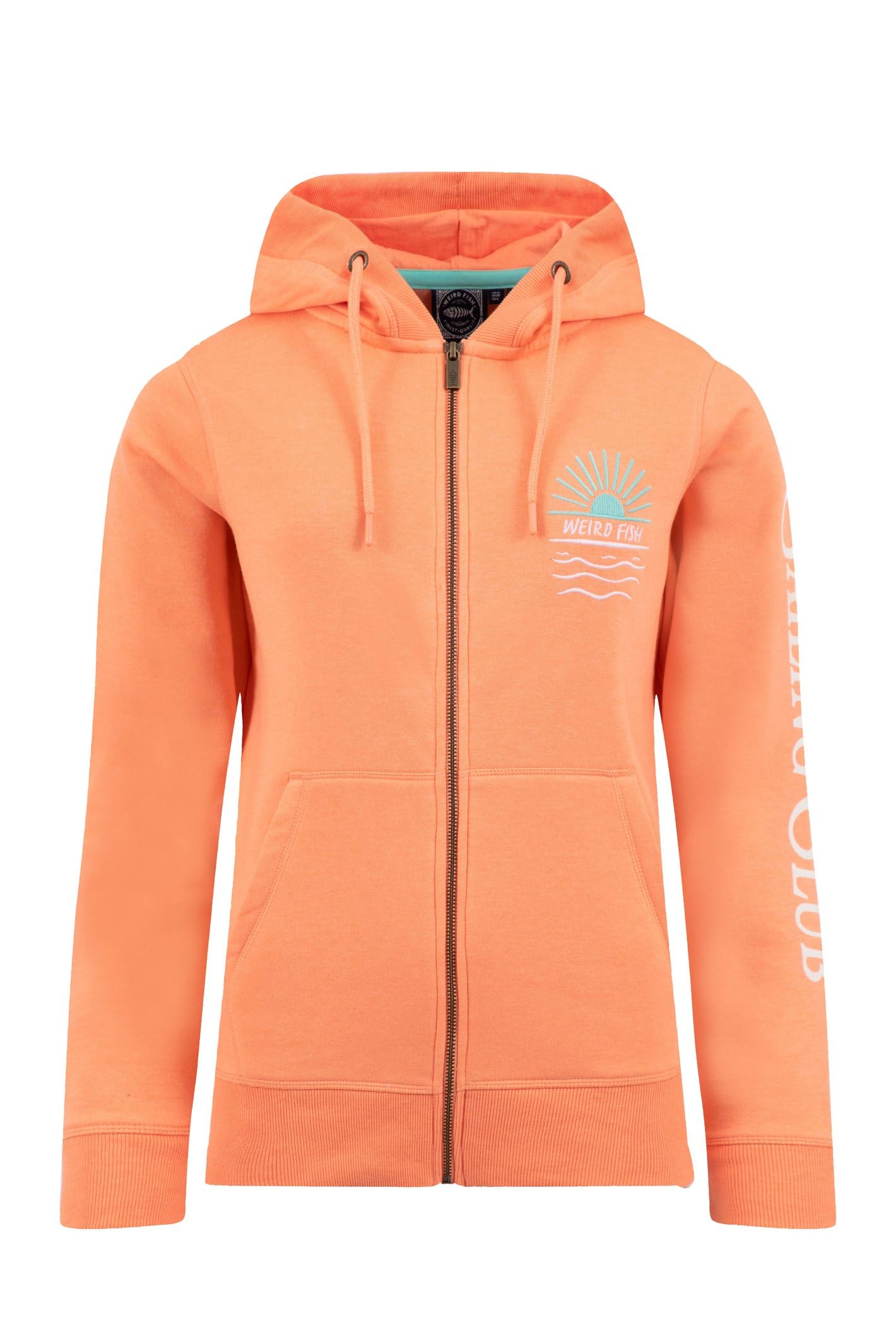 Weird Fish Women's Orange Cyra Graphic Full Zip Hoodie In | Size: 10