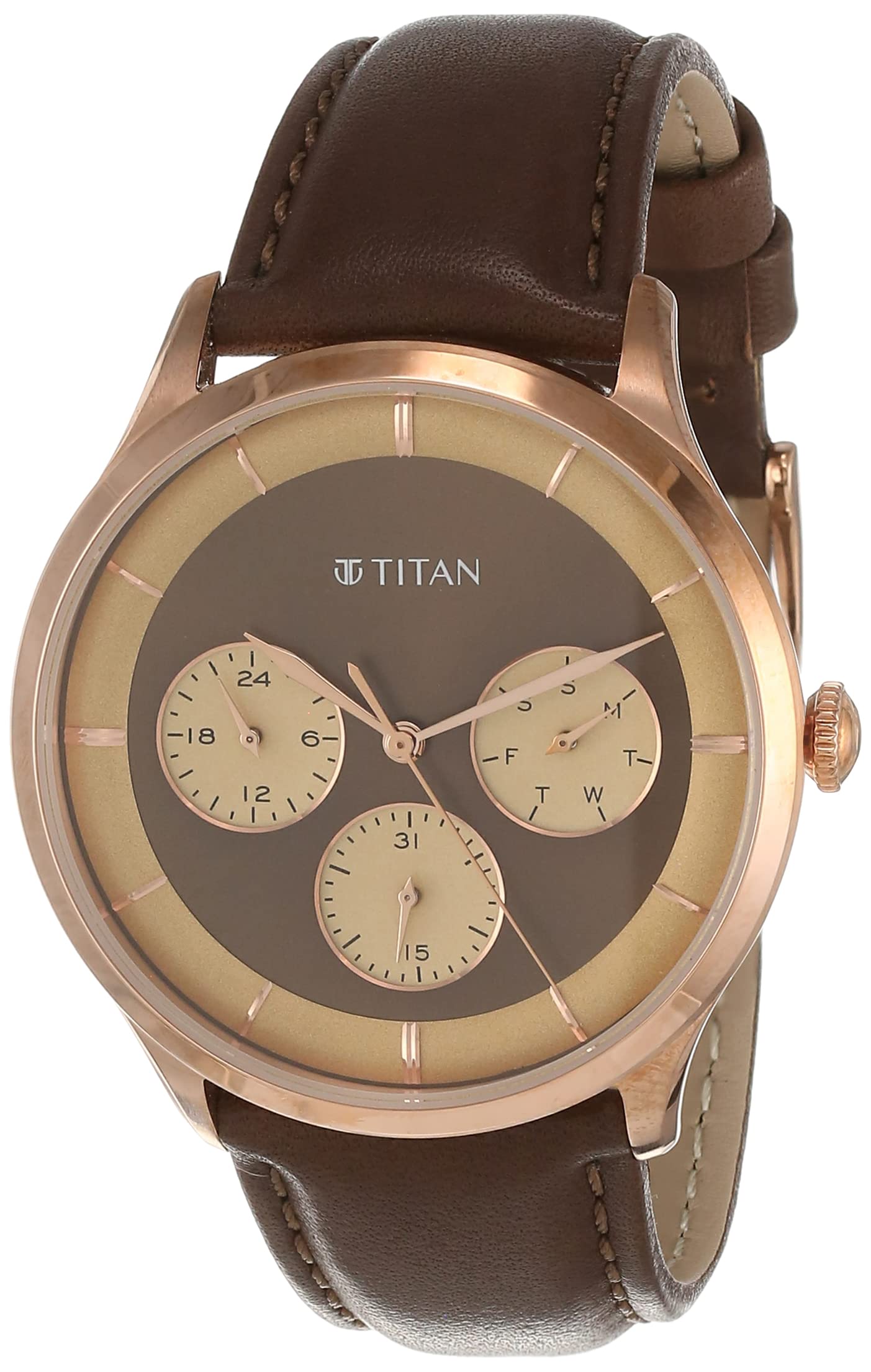 Titan Light Leathers Analog Brown Dial Mens Watch-90125WL01 (B08K98KW3Q) Amazon Price History, Amazon Price Tracker