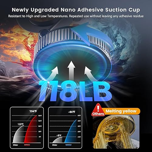 Miniatura 4 de Soportes de teléfono para tu coche 360 ajustable 118LBS fuerte ventosa+2800gf imán de vacío soporte de teléfono de coche, soporte magnético para