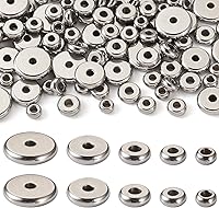 Vista 13 de Craftdady 500 cuentas espaciadoras redondas planas doradas de 0.157 pulgadas (0.157 in), diminutas cuentas de disco de moneda Rondelle