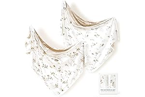 Baby Swaddle Blanket, 2-Pack Cute & Soft Jersey Knit Receiving Blankets