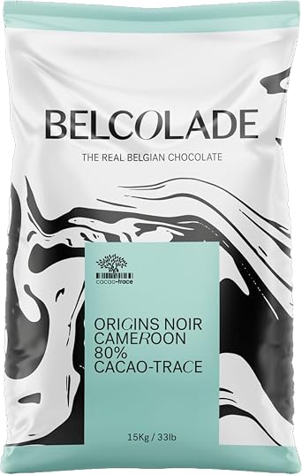 Belcolade Origins Cameroon 80% Dark Chocolate Drops, Cacao-Trace, 15kg