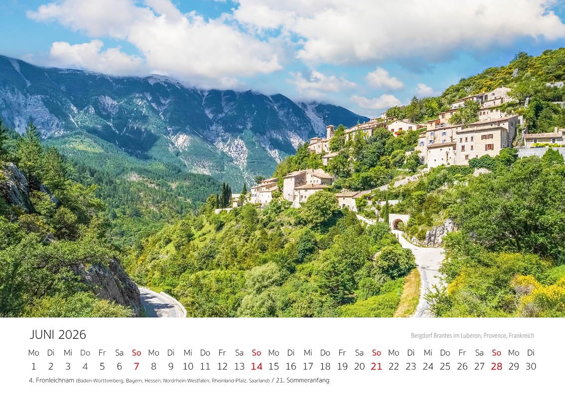 Calendario Da Parete 2026 'Natura Nella Luce Del Mattino' • Formato DIN A3 • Carta Di Qualità 170 G/m² • Spillatura Argentata