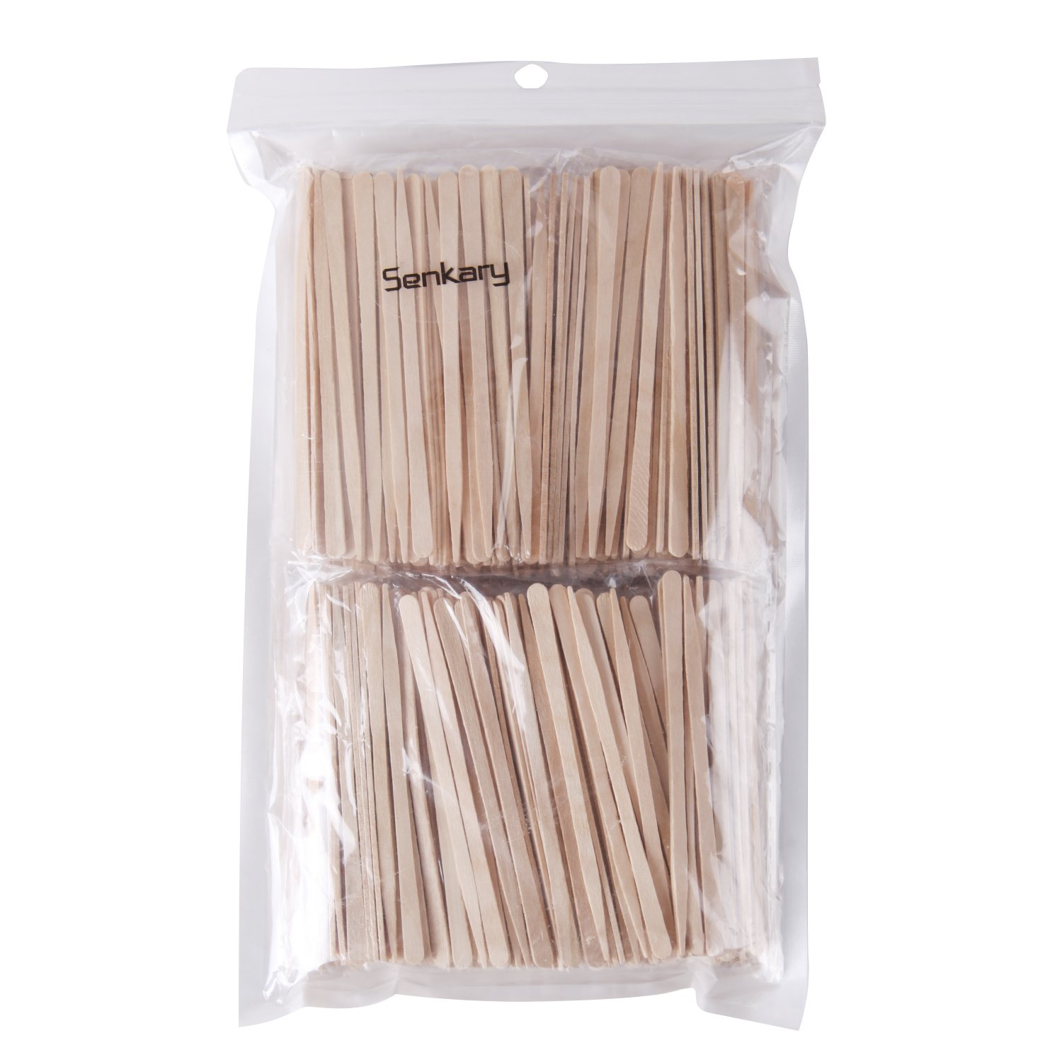Senkary 600 varillas de cera de madera, pequeñas varillas aplicadoras de cera, espátulas de cera de madera para eliminación de cabello, cejas y nariz (sin mango)