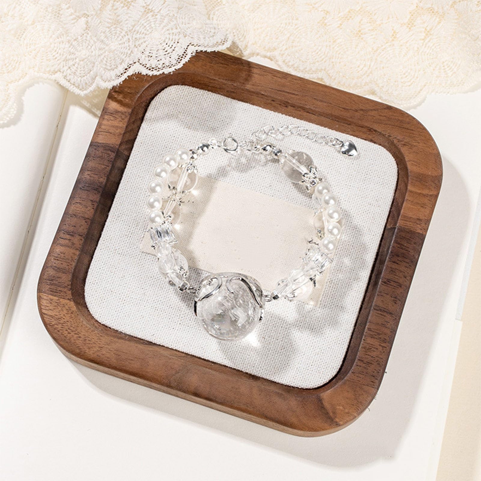 Bracciale in Cristallo di Quarzo Trasparente Naturale Gioielli con Perline di Pietra preziosa Bianca Pura per chiarezza mentale, amplificazione energetica ed Equilibrio Quotidiano