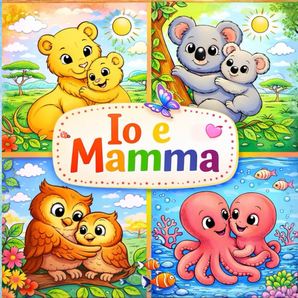 IO E MAMMA: Dolci animali mamma e cucciolo da colorare – Libro creativo e rilassante per bambini