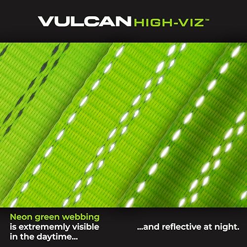 Miniatura 7 de VULCAN - Correa de amarre para auto con ganchos a presión, estilo lazo, 2 x 96 pulgadas, paquete de 4 unidades, serie ProSeries, carga de trabajo