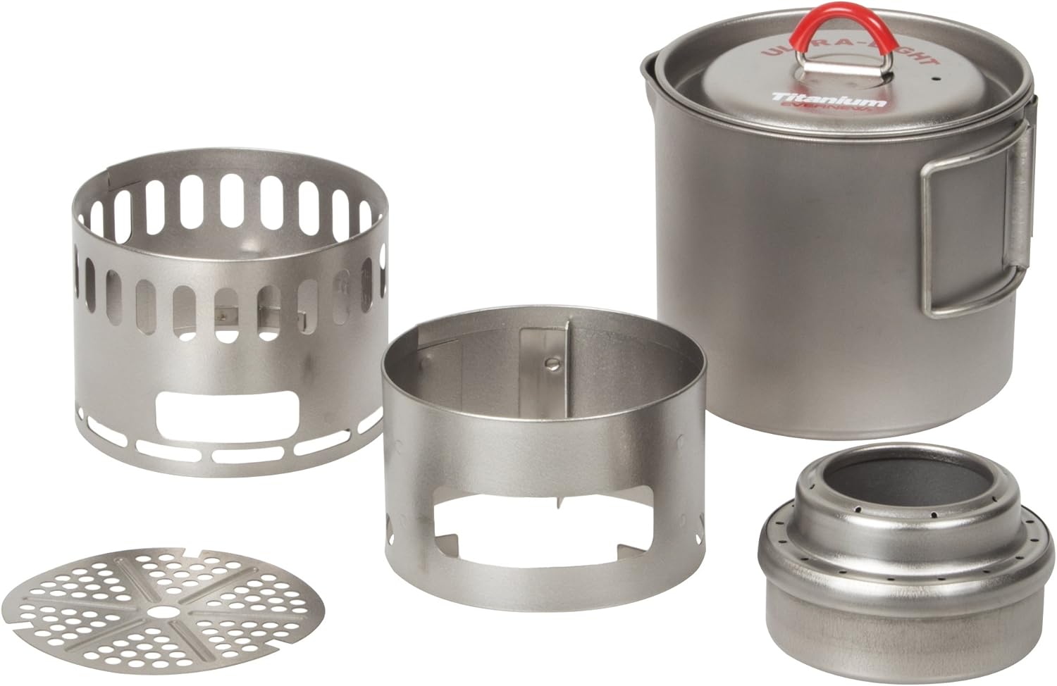 Evernew Titanium Mug Pot 500 Stove Set RED ECA268R