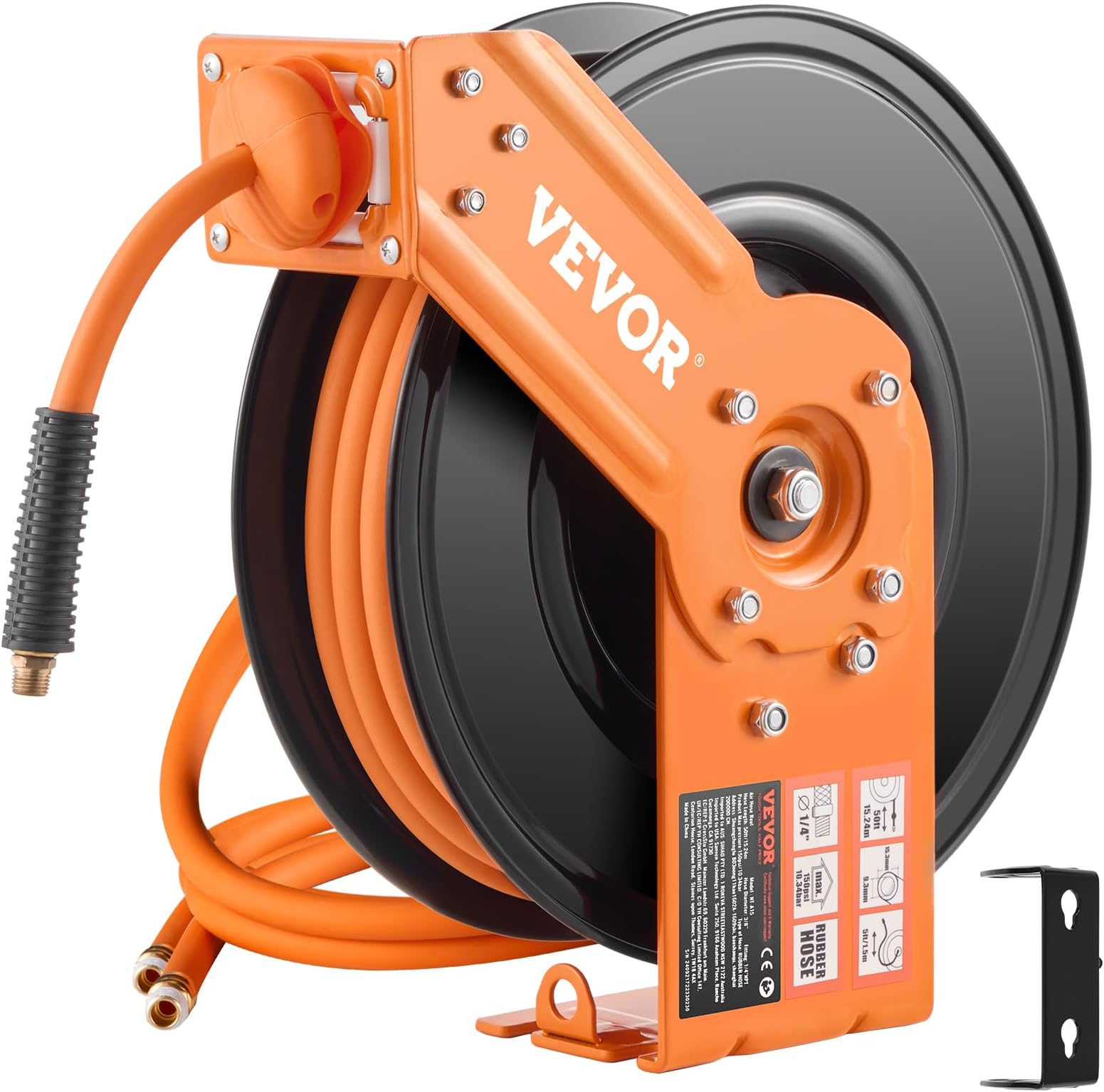 100ft Polyurethane (PU) Air Hose - 1/4 Inch ID With Quick Couplers - Reinforced, Flexible, 300 PSI Working Pressure - Red - View #4