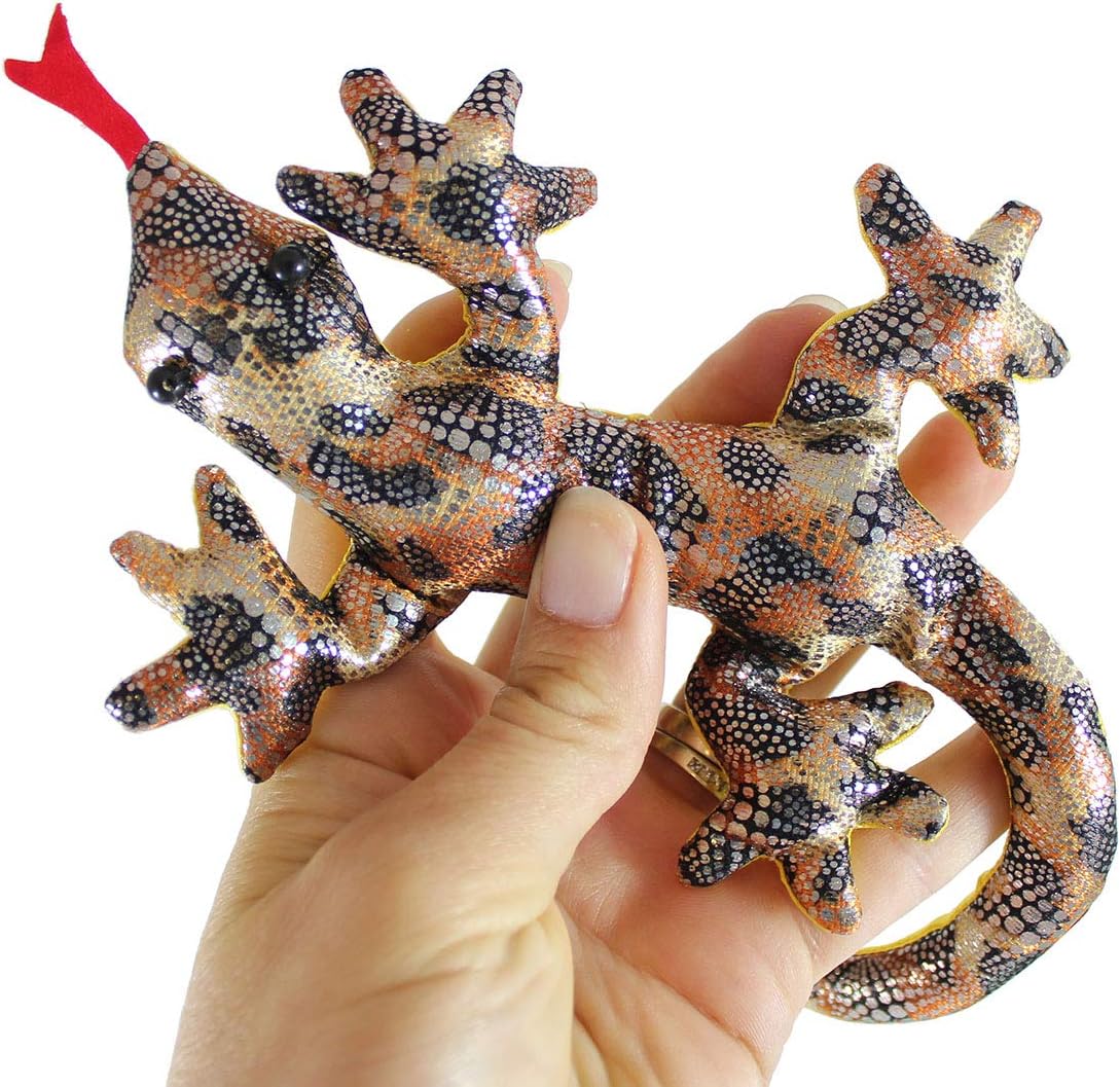 Curious Minds Busy Bags Set of 5 - Lizard Sand Filled Animal Toy - Heavy Weighted Sandbag Animal Plush Bean Bag Toss - Shimmering Glitter Gecko Sensory, Stress, Fidget Toy ADHD Special Needs Soothing
