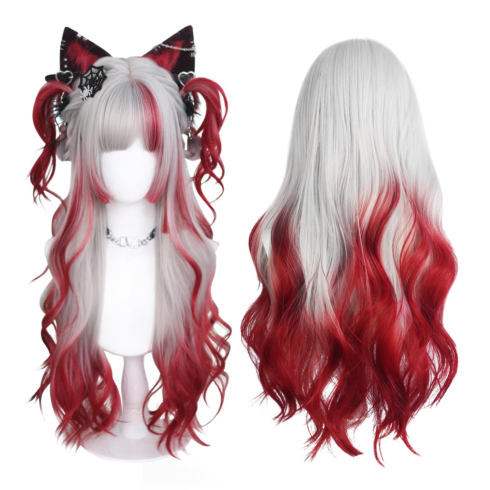 gradient Wigs cosplay Wig pink and lolita wigs anime wig halloween Wigs for women (No accessories included) ()