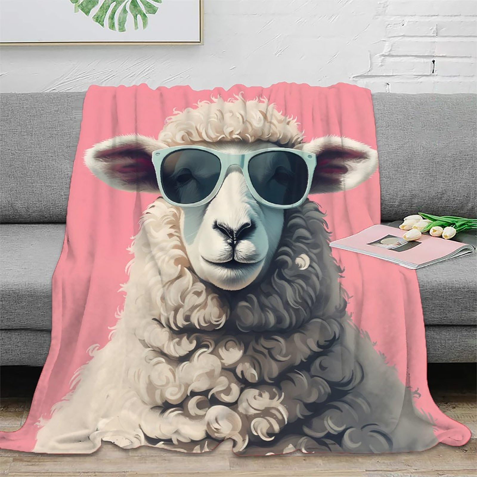 Couverture polaire mouton 3D jeté de lit microfibre respirant 150x200