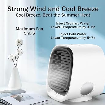 Airabreeze Portable Air Conditioner, Portable Airbreeze Fan Humidifier & Scent Dispenser, 2025 Aira Breeze Air Cooler Fan with Tank & LED Nightlight, 4 Speed Settings, Cooling in 90 Seconds (Green)