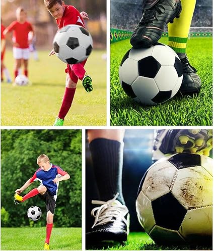 Miniatura 6 de Paquete de 6 pelotas de fútbol clásicas de tamaño 543, incluye bomba de pelota y bolsa de red, pelota de entrenamiento de fútbol para niños y