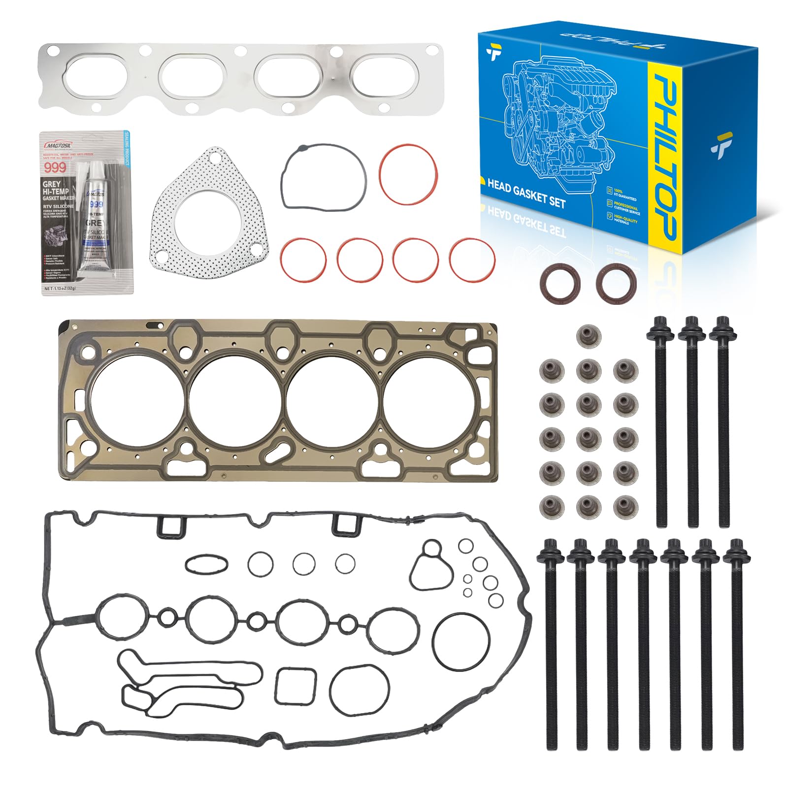 PHILTOP Head Gasket Kit Fit for Cruze 2011-2015 1.8L, Sonic 2012-2018 1.8L | Fit for Chevrolet Cruze Limited 2016 1.8L, OE# HS26516PT1, HS14318, HS54702A