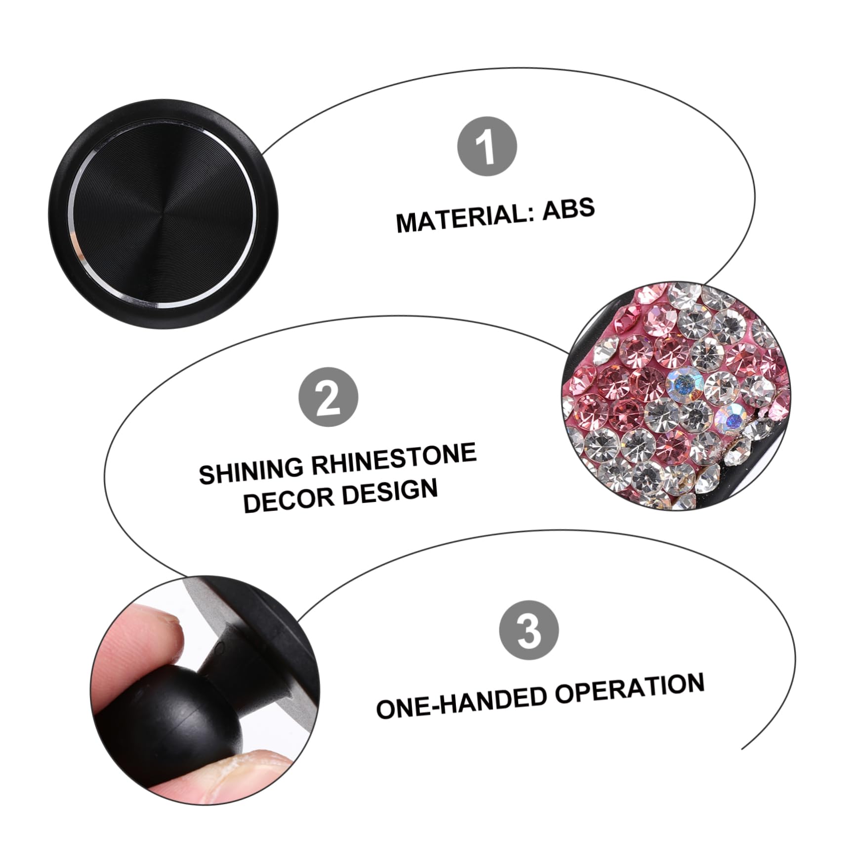 OSALADI 3pezzi Supporto Per Telefono Da Auto Con Strass Porta Smartphone Per Ventilazione Compatibile Con Telefono Da Design Elegante e Funzionale Facile Accesso Alla Porta Di Ricarica
