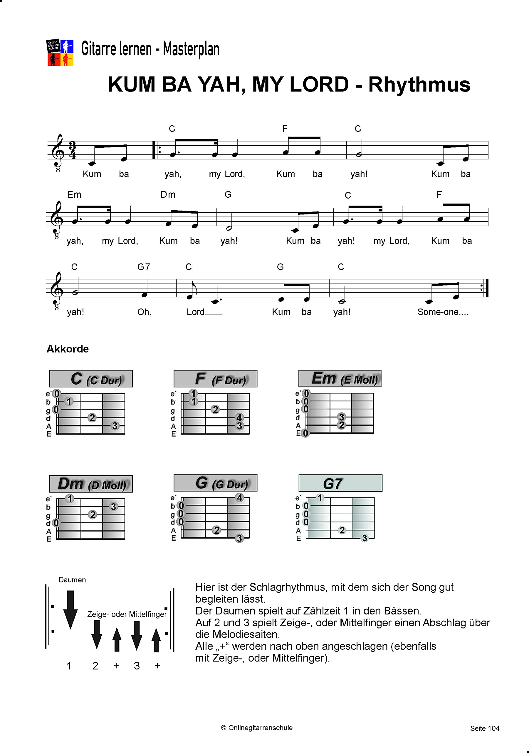 Gitarre lernen Masterplan Arbeitsbuch