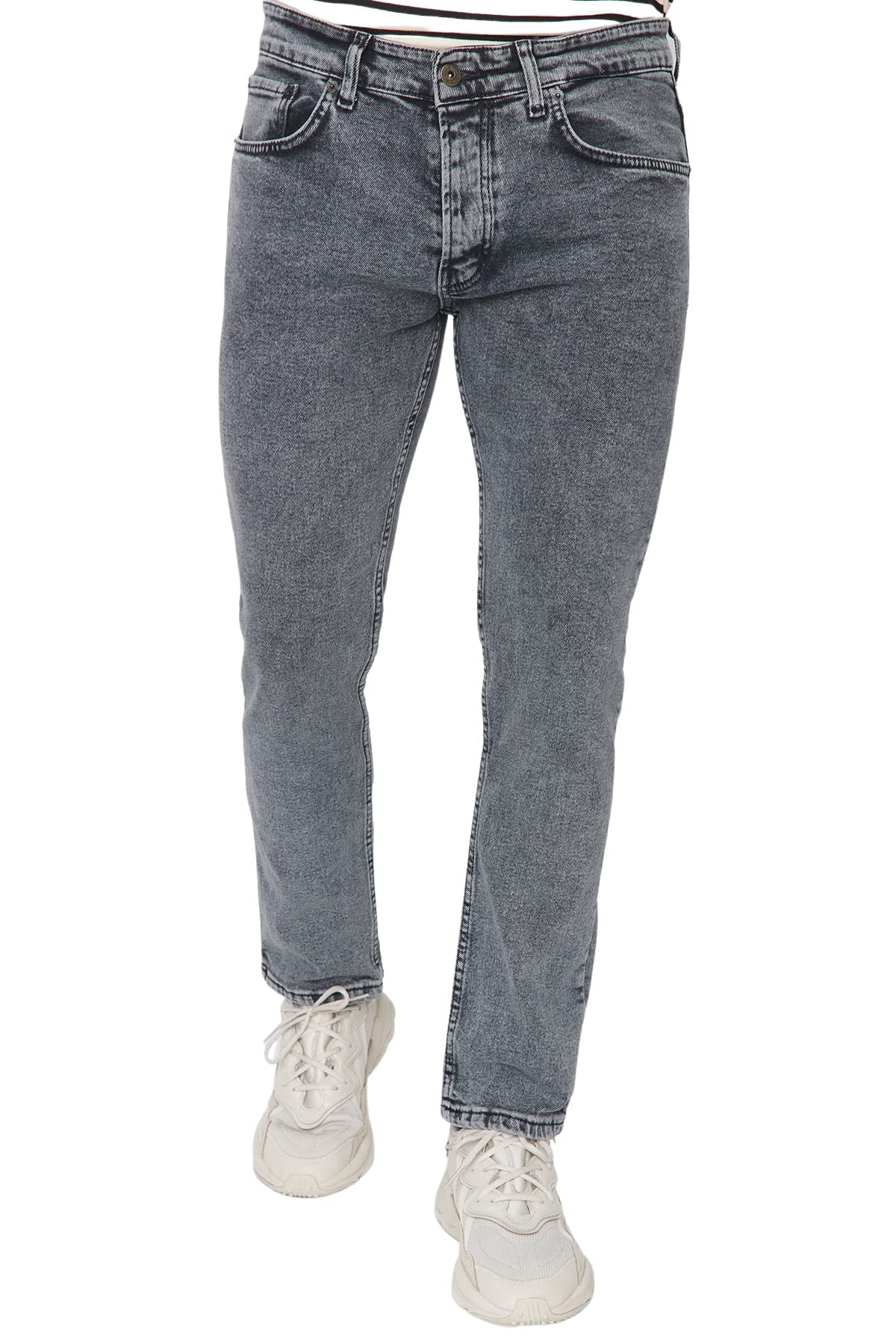 TRENDYOL Herren Trendyol Herren Mittlerer Bund Slim Jeans, Marineblau, 33 EU