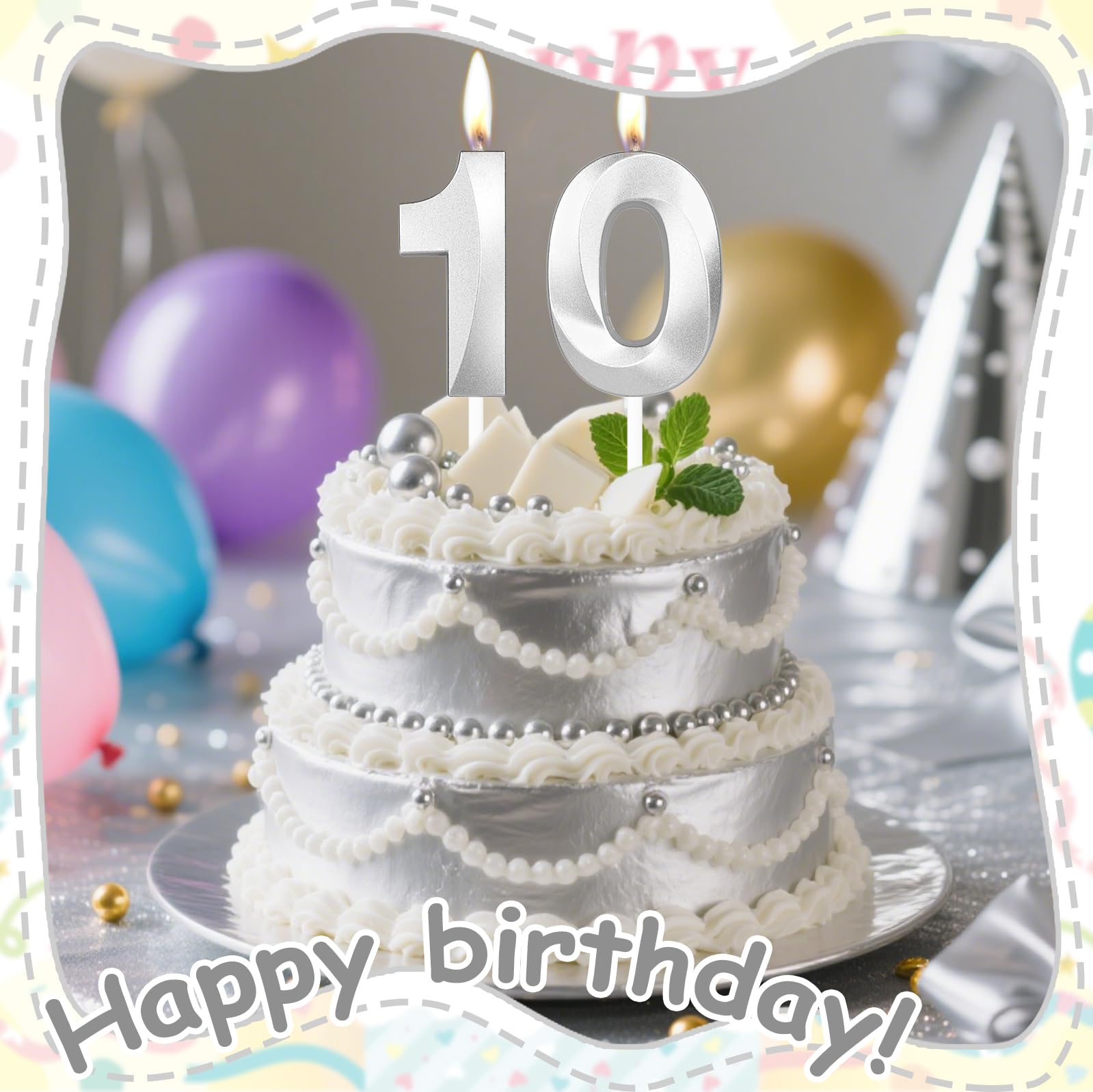 Candeline Di Compleanno 3D Con Numeri - Verde - 2 Pezzi Per Torta E Cupcake - 3