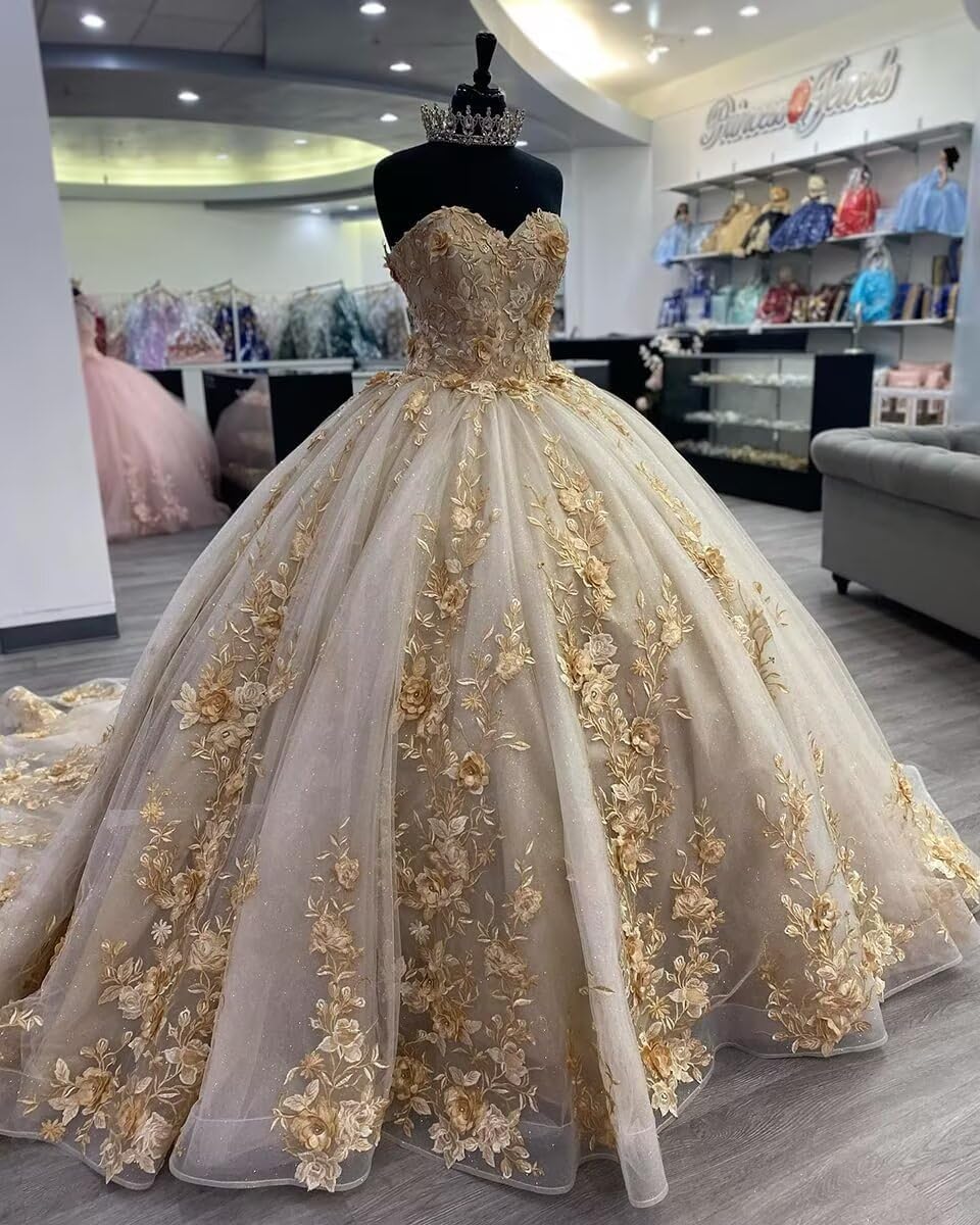 Zhangyo Strapless Quinceanera Dresses Ball Gown Puffy Tulle Sweet 15 16 Dresses Laca Beaded Quince Dress CXL087