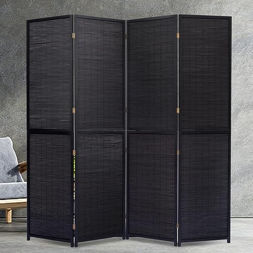 Divisor de habitación de bambú de 4 paneles, pantalla de privacidad plegable, divisor de pared para separación de habitaciones, divisor de partición
