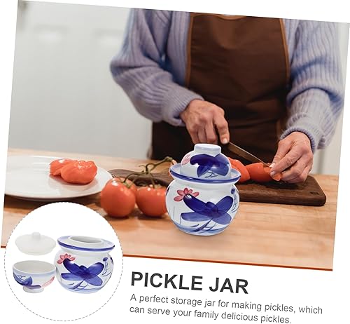 Miniatura 7 de LIFKOME Kimchi Onggi Olla de ron Olla de almacenamiento de fermentación Tarro de almacenamiento de cerámica Tarro de almacenamiento de fermentación