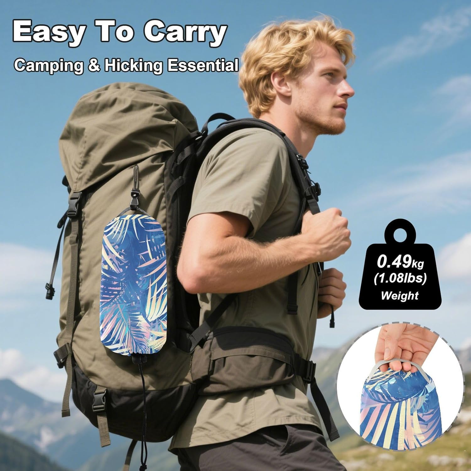 Palm Tree Leaves Outdoor Hammock Fabric Hammock for Camping & Hiking Essential