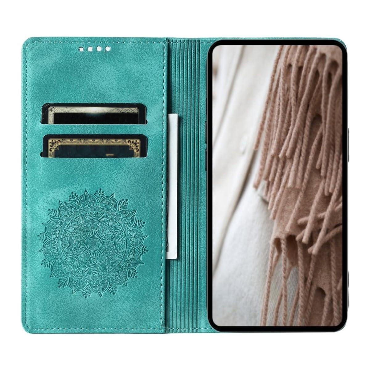 CoverKingz Flip Case Für IPhone 16 Plus Mit Mandala-Muster – Handyhülle Mit Kartenfach, Standfunktion & Magnetschluss