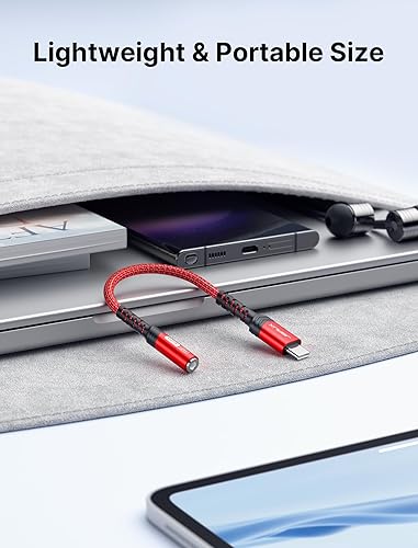 Miniatura 32 de JSAUX Adaptador USB C a conector de audífonos hembra de 6/64" (3.5 mm) para audio auxiliar, compatible con Samsung Galaxy S23, S23+, S23 Ultra, S22