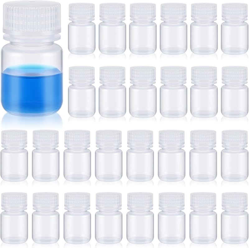 Tatuo 24 Frascos Recarregáveis de Polipropileno com Tampa de Rosca, 30 mL, Translúcidos