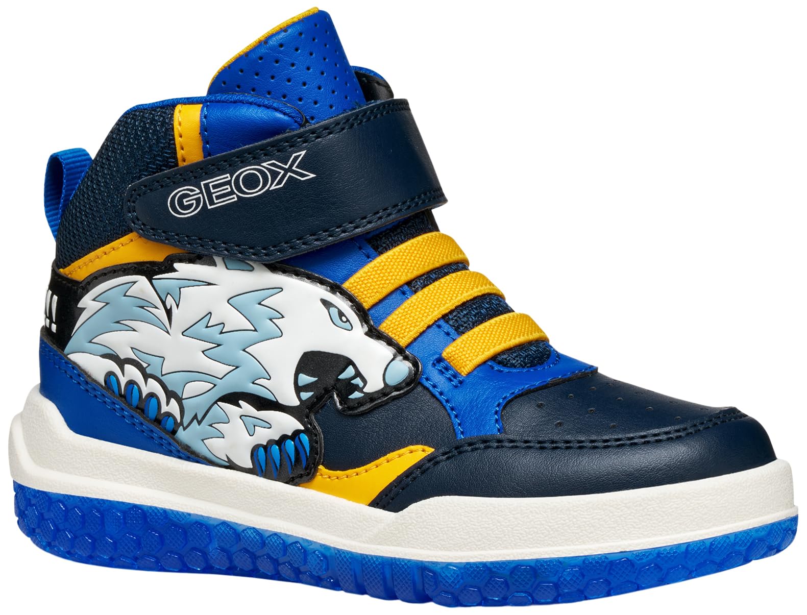 Geox Sneaker J BUZZERLIGHT – Navy/Yellow, Größe 32 EU