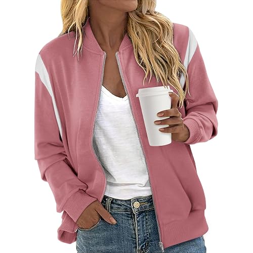 CRAZY GRID Women's Zip Up Jacket Casual Long Sleeve Sweatshirts Fall Coat Outerwear Windbreaker with Pockets S-XXL
