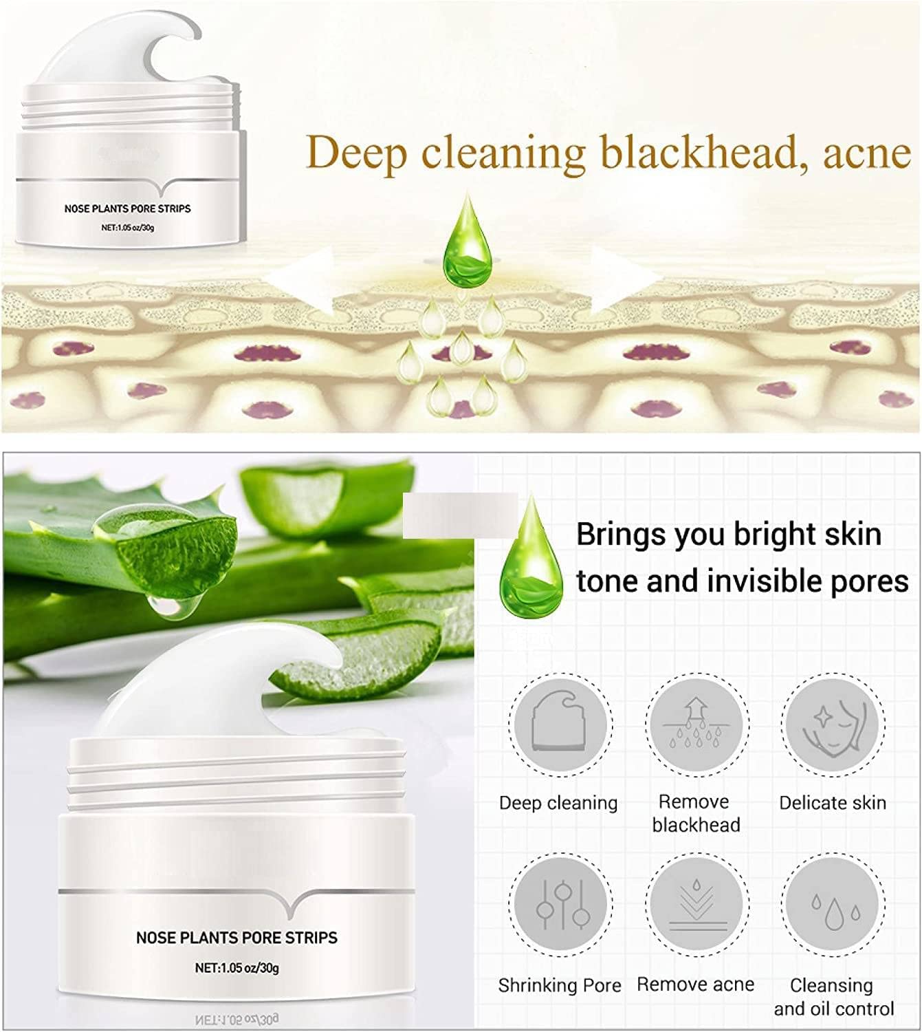 Lanbena Blackhead Remover Nose Strips Cleaning Blackhead Strips Pore Blackhead Removal Peel off Nose Strips Natural Purifying Face for All Skin Types Deep Cleansing Pore : Beauty & Personal Care