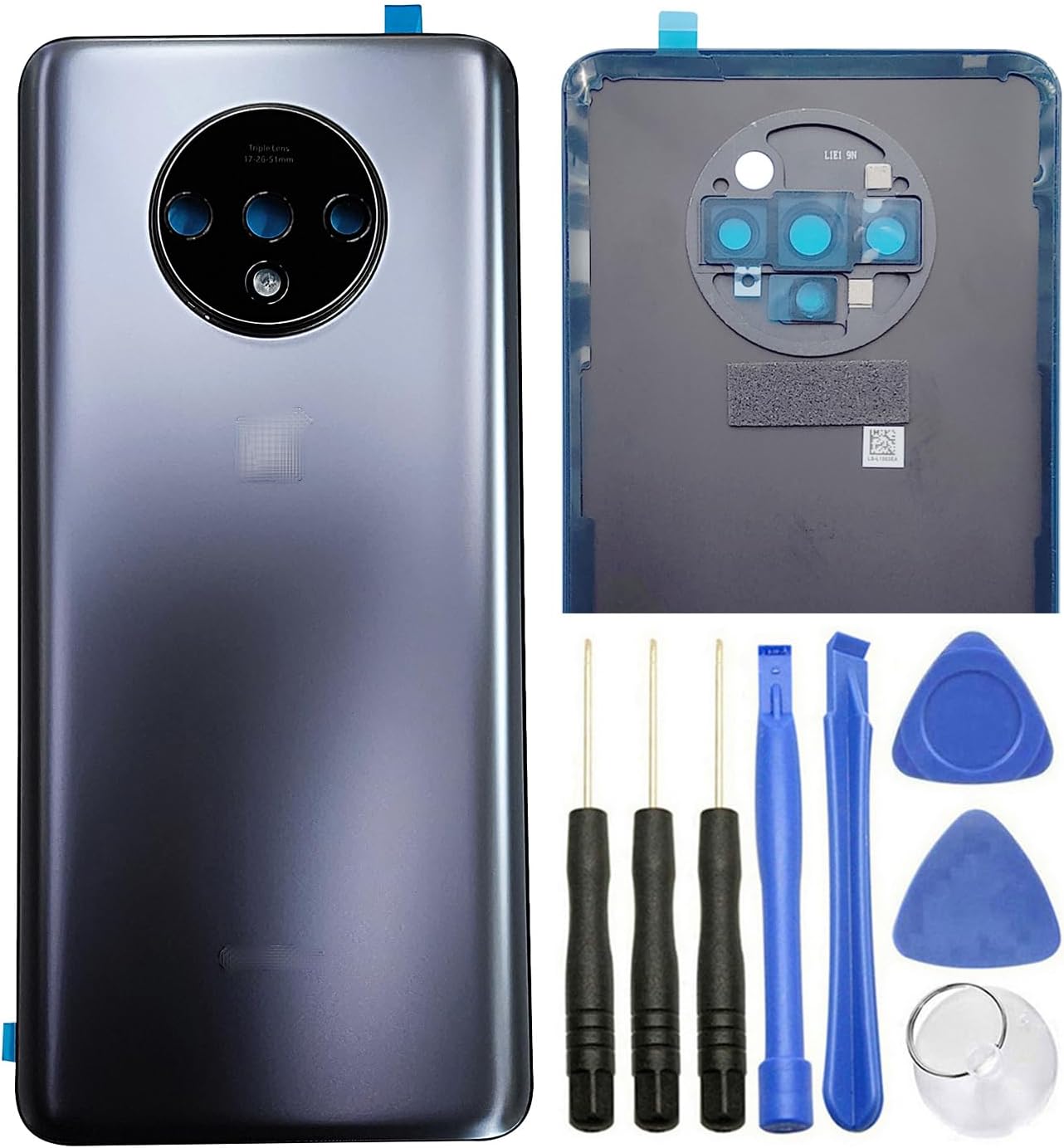 ubrokeifixit for OnePlus 7T Pro Rear Panel Back Glass Door Cover Replacement with Pre-Cut Tape for OnePlus 7T Pro 6.67" HD1910 HD1913(NOT for OnePlus 7T 6.55") (7T Pro/McLaren with Camera Lens)