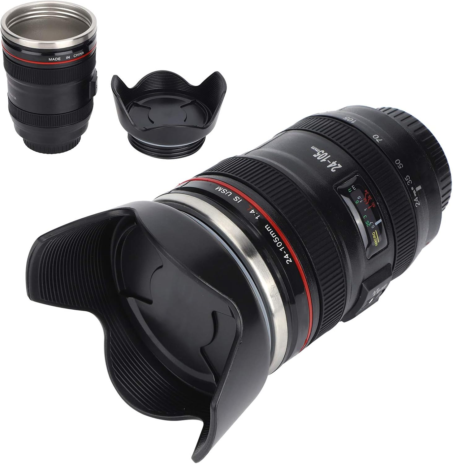Raguso Simulation Camera Lens Cup Camera Lens Coffee Mug Camera Mug Fun Photo Coffee Mugs Stainless Steel Lens Mug Great Gifts for Photographers Home Supplies Friends School Rewards - Image 3